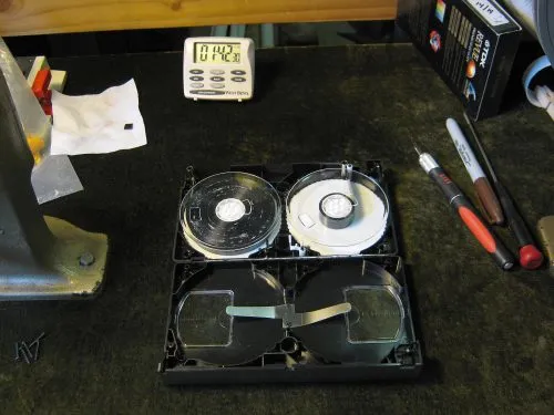 Opened VHS tape